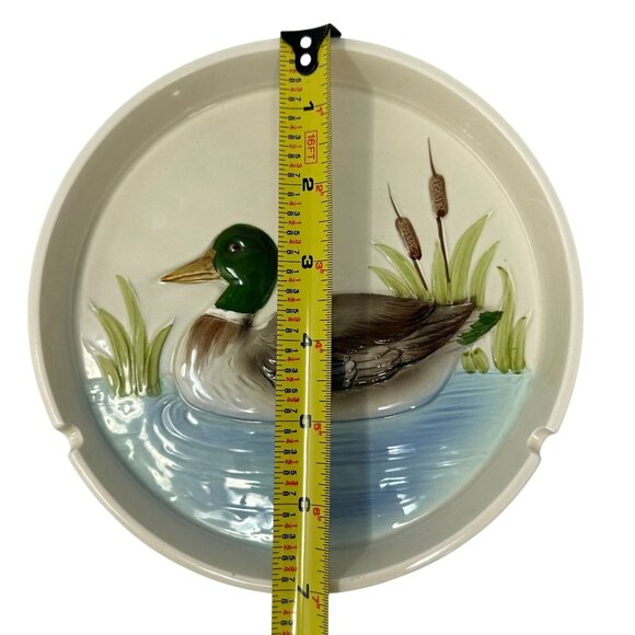 Otagiri Astray Duck Ceramic Mallard Design 7 inch Round 1982 Vintage 3 Slot - Picture 9 of 9